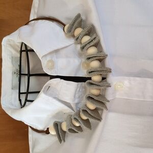 NEW! Handmade Genuine Suede Natural Wood Necklace Choker Bracelet Gray #06